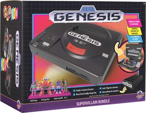 Vista 3 de Console Heroes SEGA Genesis Supervillain Boss Bundle Display – Includes 4 Villain Figures + Cartridge Storage Tray – Officially Licensed SEGA