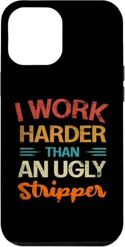 Vista 7 de Funda vintage divertida para iPhone 12 mini I Work Harder than an Ugly Stripper Sarcastic