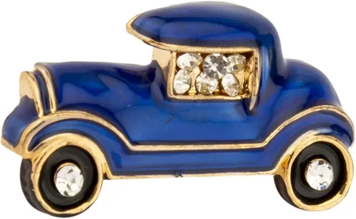 Vista 2 de Knighthood Coche vintage azul con detalles Swarovski Pinbroche de solapa, Esmalte