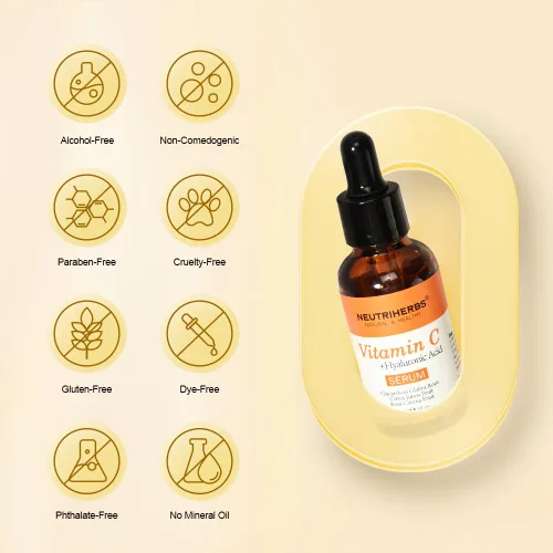 Vista 4 de NEUTRIHERBS Suero de vitamina C para la cara con ácido hialurónico, firme, antienvejecimiento, ilumina, uniforme, piel, cuidado diario de la piel