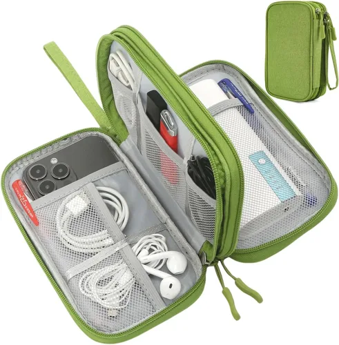 Vista 20 de CAAORDKSO Bolsa Organizadora de Electrónicos para Viaje, Estuche Pequeño Organizador de Cables Impermeable, Bolsa de Accesorios, Estuche Electrónico