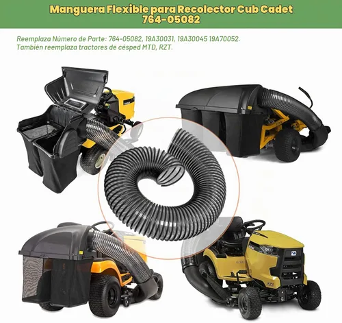 Vista 8 de 764-05082 Bagger Flex Hose para MTD CUB CADET cortacésped de montar 36" 42" 46" 50" 54" Kit de ensacadora doble rápida trasera 76405082