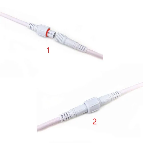 Vista 4 de Paquete de 6 pares de cables de conexión de plástico blanco de coleta impermeable IP65 de 2 núcleos con barras de luz LED (7.75 pulgadas)
