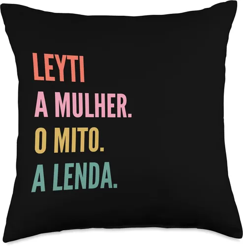 Vista 4 de Funny Portuguese First Name Design - Leyti Throw Pillow