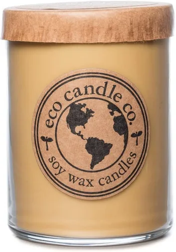 Vista 31 de ECO CANDLE CO. Vela reciclada, té negro y miel, 6 oz. - Aromas de té picante, nuez moscada, miel y naranja - 100% cera de soja, sin plomo, etiqueta