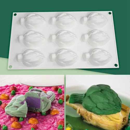 Vista 8 de mostsom Moldes de panadería con forma de cardo Molde de silicona para hornear para pastelería Forma de pastel para magdalenas Molde de donas Molde