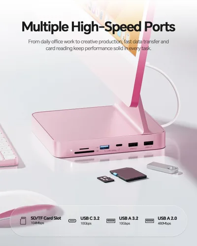 Vista 3 de HUB USB C para iMac de 24 pulgadas 2024 M4 con carcasa M.2 SSD NVMe de 4 TB