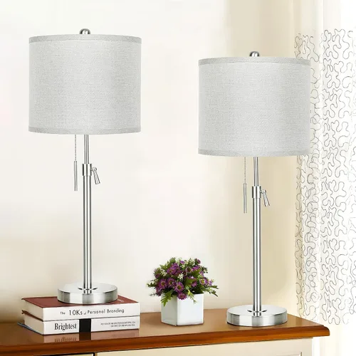 Vista 12 de Qingmiao Juego de 2 lámparas de mesa ajustables de 22 a 30 pulgadas para dormitorio, lámparas de mesa auxiliares regulables para sala de estar