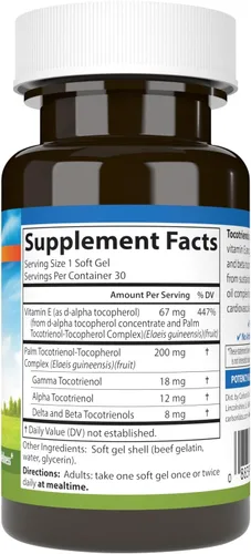 Vista 2 de Carlson Tocotrienoles, 40 mg, con vitamina E de origen natural, 30 cápsulas