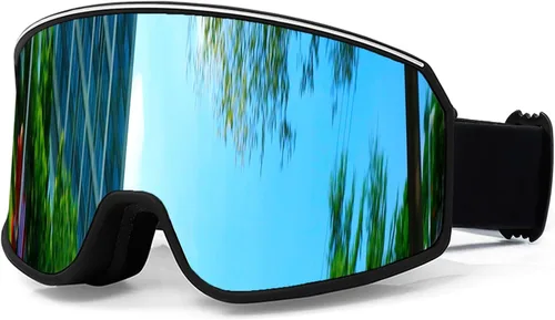 Vista 12 de SPOSUNE Gafas de esquí sobre gafas con doble lente Gafas de nieve antivaho anti-UV para hombres, mujeres, jóvenes, esquí, motos de nieve