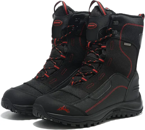 Vista 3 de Botas de senderismo ligeras e impermeables para hombre de tiro medio, botas de nieve antideslizantes para exteriores