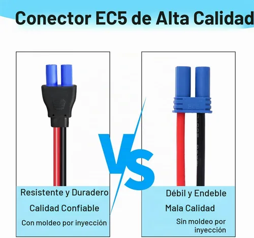 Vista 2 de Cable de Arranque EC5 de 10AWG con Abrazaderas de Batería, Clips de Cocodrilo de 12V a Conector EC5 Cable de Extensión de Carga para Arrancador