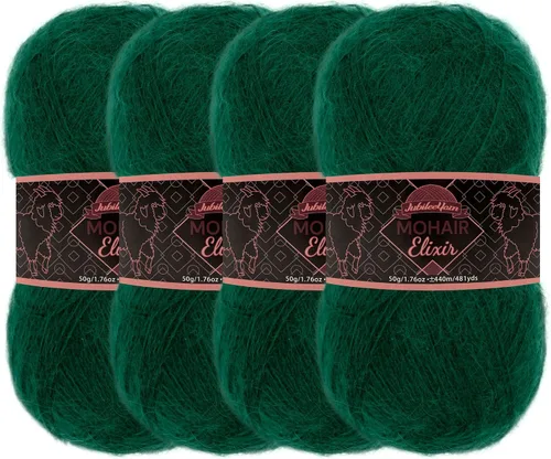 Vista 106 de JubileeYarn Mohair Elixir Yarn - 50g/Skein Baby Wool Blend - Cosmopolitan - 1 Skein