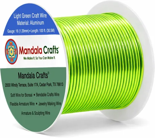 Vista 218 de Mandala Crafts - Alambre de aluminio anodizado de calibre 22 para hacer joyas - 137.2 m de alambre flexible surtido y coloreado - Doble para bonsái