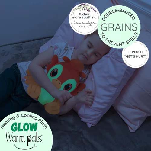 Vista 2 de Warm Pals - Peluche con peso y que brilla en la oscuridad, apto para microondas y con peso, juguete lindo, suave y acogedor para adultos y niños