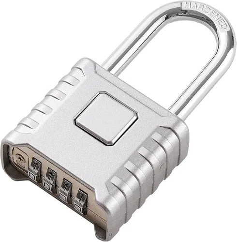 Vista 15 de Cerradura de combinación de 4 dígitos de alta resistencia, gran resistencia, desbloqueo con un toque, función antierror, candado impermeable de alta