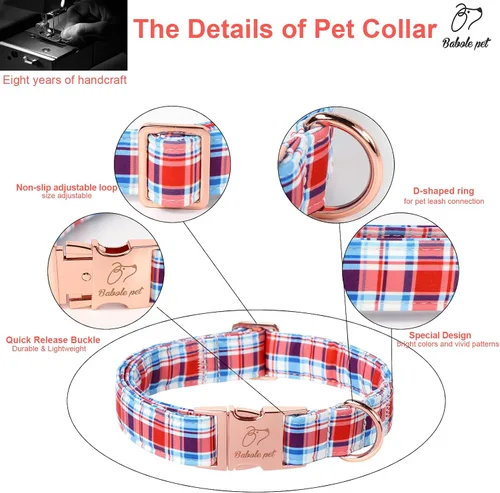 Vista 192 de Collar para perros del 4 de julio, collares patrióticos azules para cachorros y perros pequeños, ligero y ajustable 1776 collares para cachorros