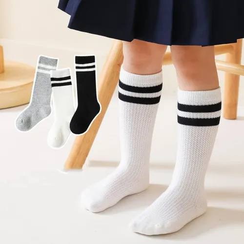 Vista 7 de Calcetines de uniforme escolar de malla transpirable para niños pequeños y niñas