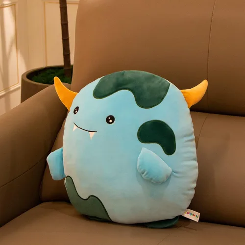 Vista 2 de Almohada de peluche de 15 pulgadas con forma de monstruo súper suave, cojín elástico para sofá, decoración de cumpleaños, regalo de San Valentín