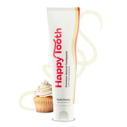 Vista 9 de Happy Tooth Pasta dental de hidroxiapatita, sin flúor, blanqueamiento natural para niños, bebés y adultos, sin SLS, segura para el esmalte