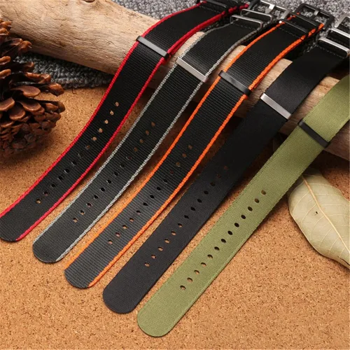 Vista 3 de NRYCR 20mm 22mm NATO Nylon Fabric Watch Band Sport Military Parachute Strap Watchband Bracelet for SeikoOmegaRolex 300