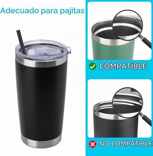 Vista 5 de Tapas de vaso de 20 onzas, 2 tapas de repuesto compatibles con YETI de acero inoxidable de 20 onzas, taza de café, tapas a prueba de derrames, se