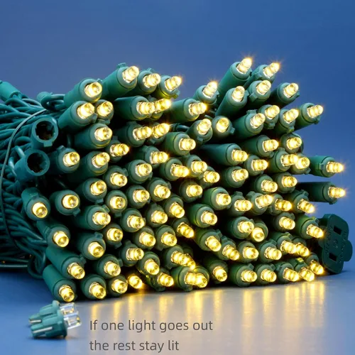 Vista 5 de Luces navideñas de gran angular de color blanco cálido, paquete de 2 100
