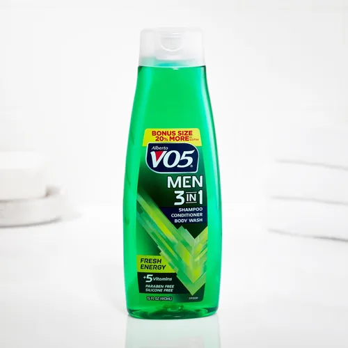 Vista 3 de Alberto VO5 Hombres 3 en 1 Fresh Energy - Champú acondicionador y gel de baño 3 en 1 - con 5 aceites y 5 vitaminas - Aroma fresco y duradero - 15