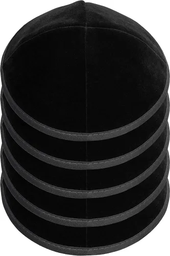 Vista 9 de Paquete de 5 piezas – Hq Satin/Lino/Velvet/Seda Cruda/Gamuza Kippah para hombre, sombrero Yamaka diseñado en Israel – Kippot Bulk