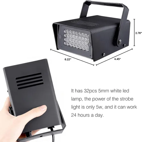 Vista 5 de 2 paquetes de 32 luces LED estroboscópicas para Halloween, fiesta y habitación, mini luz intermitente con múltiples modos