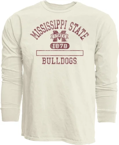 Vista 27 de Blue 84 NCAA Camiseta unisex-adulto de manga larga con licencia oficial de la NCAA, teñida en anillos, color marfil