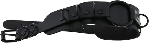 Vista 3 de Gargantilla punk para mujer, gargantilla de cuero para niñas, collar ajustable, Metal,