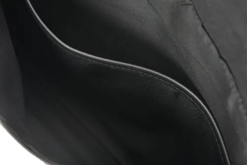 Vista 6 de Maletín de cuero para hombre, bolso de mano con solapa tipo sobre, Negro
