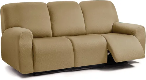 Vista 32 de ULTICOR Fundas para sofá reclinable de 8 piezas con diseño de jacquard cuadrado, fundas elásticas para sofá reclinable de 3 cojines, gruesas, suaves