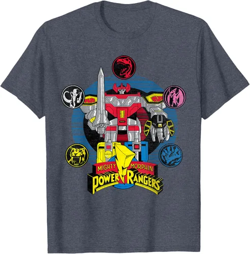 Vista 64 de Power Rangers Camiseta Megazord Asfalto