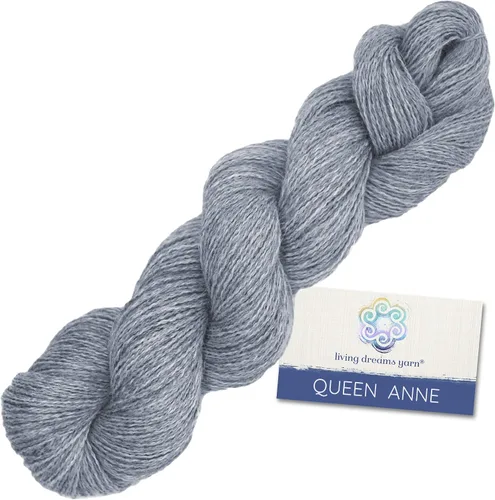 Vista 8 de Living Dreams Queen Anne LACE - Ovillo de lana 100% suave y lujosamente suave, color azul Arándano