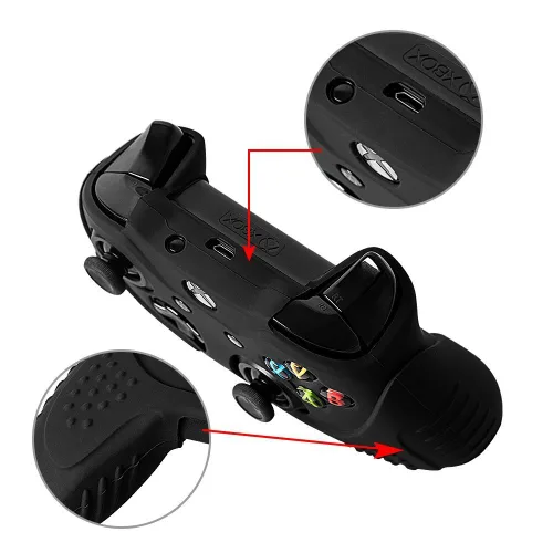 Vista 2 de CHINFAI Xbox One SX Controller Grip Skin Anti-Slip Silicone Protective Cover Case for Xbox 1 Controller with 4 Set Thumbstick Caps (Black)
