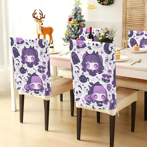 Vista 3 de Juego de 2 fundas para silla de escritorio para dormitorio, extraíbles para taburetes de aula, fundas para sillas de comedor, 2 piezas, decoración