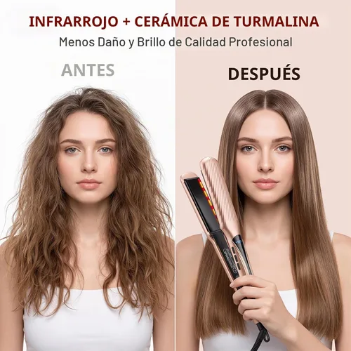 Vista 4 de Flat Iron Hair Straightener with 1.6" Infrared Ceramic Wide Plates