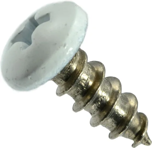 Vista 4 de Hard-to-Find Fastener Tornillos de chapa blanca Phillips Pan de 8 pulgadas x 1 pulgada