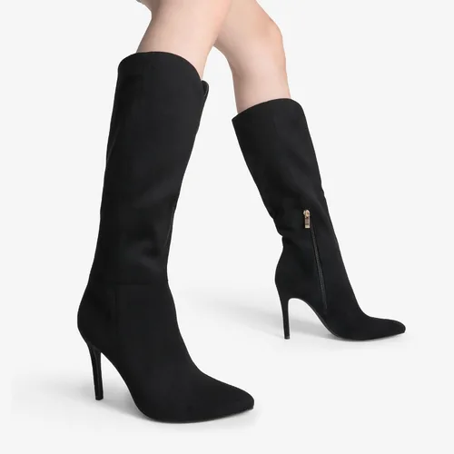 Vista 6 de DREAM PAIRS Botas altas hasta la rodilla para mujer, botas de tacón alto puntiagudas de moda para mujer