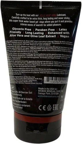 Vista 2 de QRA Gel lubricante personal anal a base de agua Jelle Heat 4.1 fl oz (sensación de consternación, súper deslizamiento extragrueso, sin glicerina)