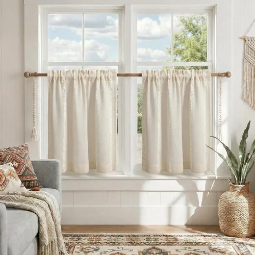 Vista 61 de Cortinas opacas estilo bohemio verde salvia de 96 pulgadas, 2