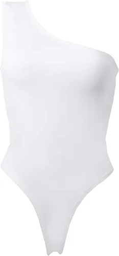 Vista 5 de Kelisky MISSACTIVER Women's Sexy One Shoulder Sleeveless Solid One Piece Bodysuit