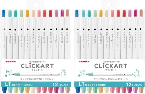 Vista 9 de Zebra Clickart - Bolígrafo a base de agua Calm Dark 12 colores, Wyss22-12Cdk Blanco