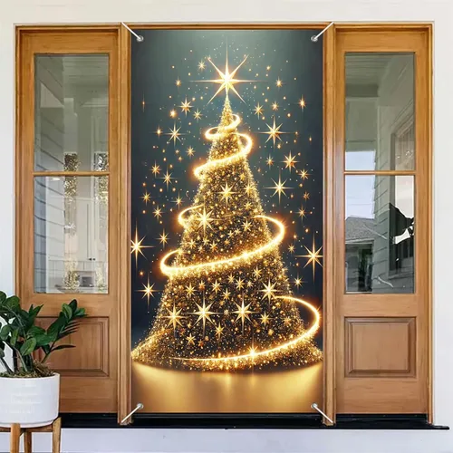 Vista 11 de Cartel de porche con decoración de cachorro de Navidad, trío festivo, Schnauzers en suéteres navideños, perfecto para interiores y exteriores