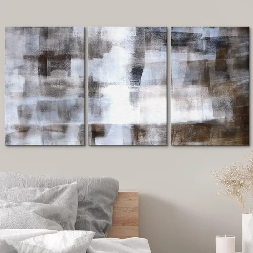 Vista 354 de wall26 Lienzo enmarcado para pared, juego de arte de acuarela pastel, paisaje rural, ilustraciones con formas abstractas, arte moderno, decorativo