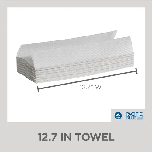 Vista 4 de Toallas de papel plegables en C Pacific Blue Select de GP PRO (Georgia-Pacific), color blanco, 20241, 200 toallas por paquete, 12 paquetes por caja
