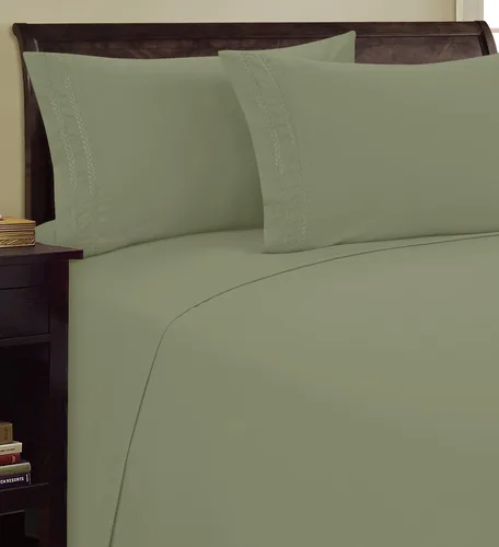 Vista 8 de Elegant Comfort 1800 Premier Chain Design - Juego de sábanas de 4 piezas, lujoso, sedoso, suave, resistente a las arrugas y a la decoloración