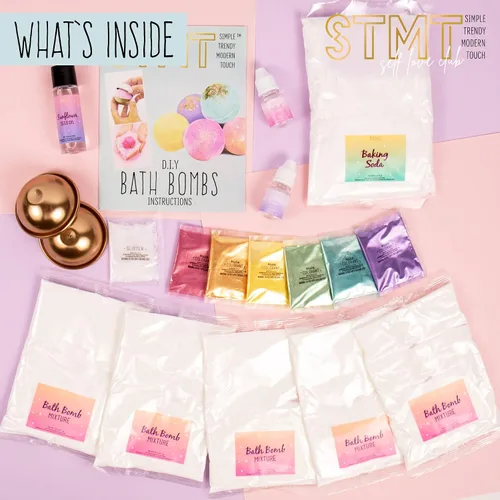 Vista 2 de STMT Self-Love Club D.I.Y. Bombas de baño de Horizon Group USA, crea 5 bombas de baño con colores pastel, aceites esenciales e ingredientes